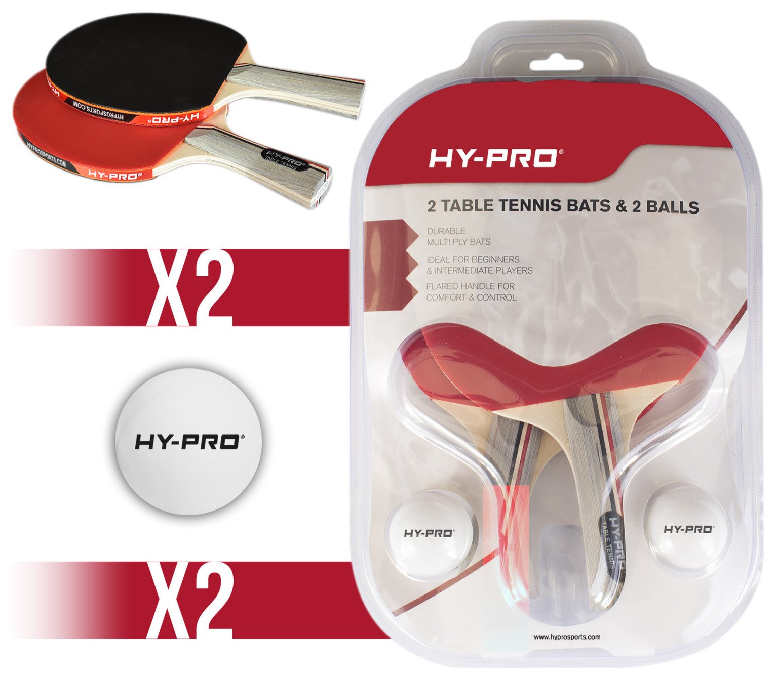 HyPro 2 Bats and 2 Balls Table Tennis Set Reviews