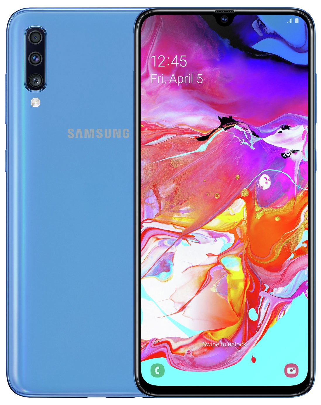 SIM Free Samsung A70 128GB Mobile Phone Blue (8877101) Argos Price
