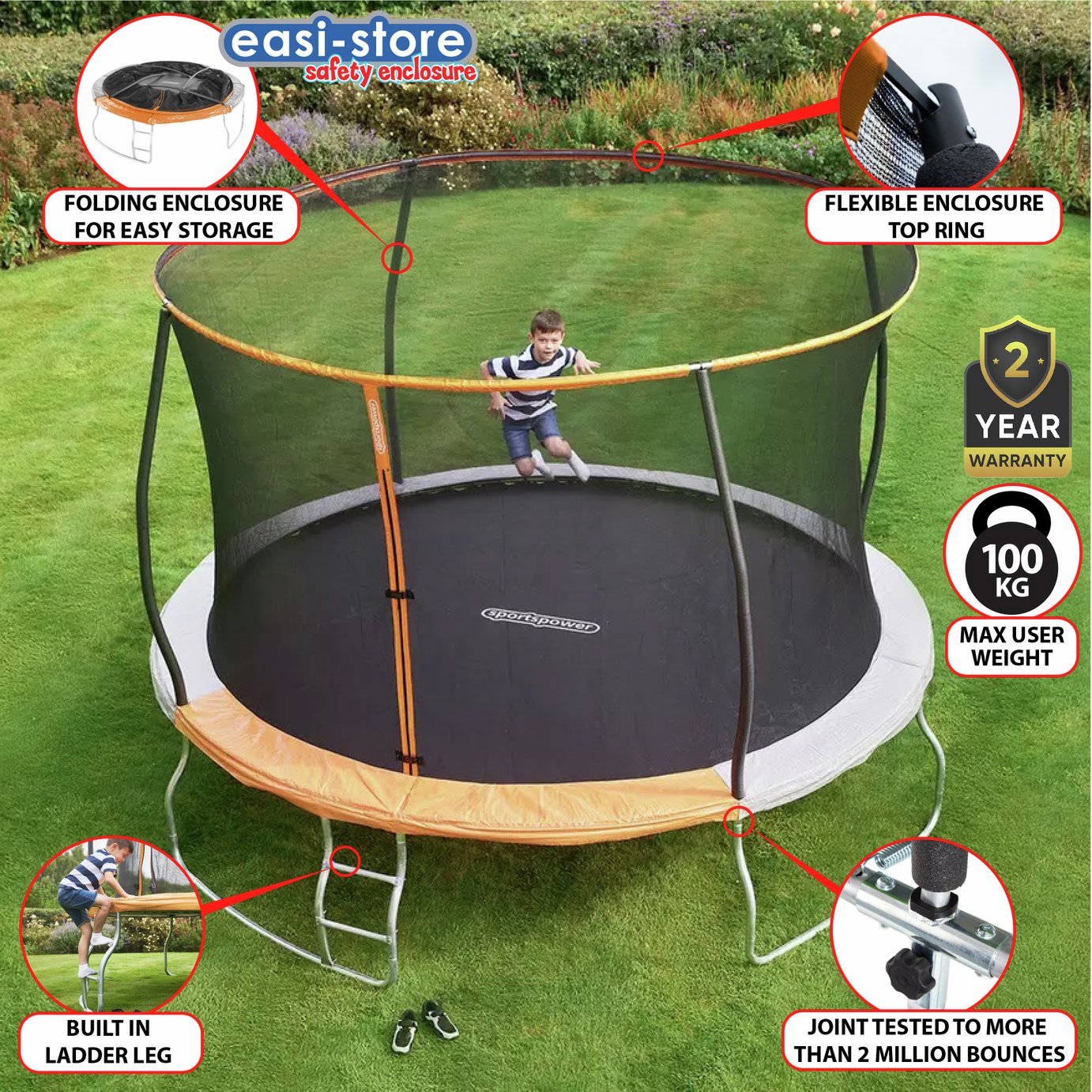 Sportspower 12ft Outdoor Kids Trampoline with Enclosure Reviews