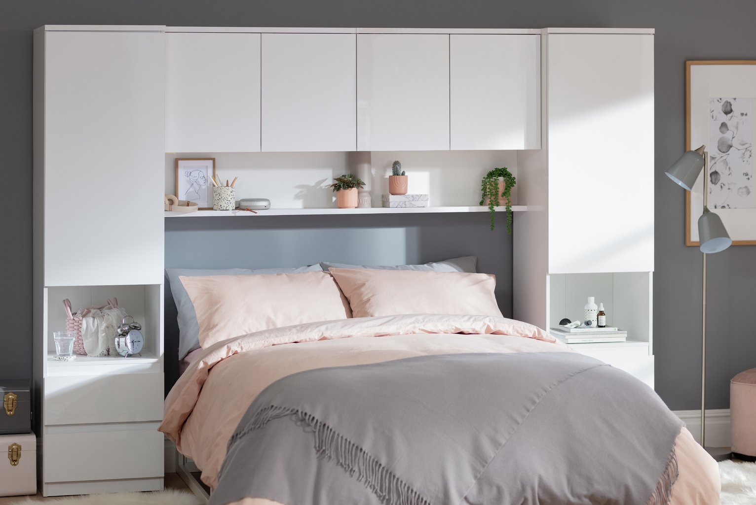 Habitat Jenson Gloss Overbed Unit White (8889326) Argos Price