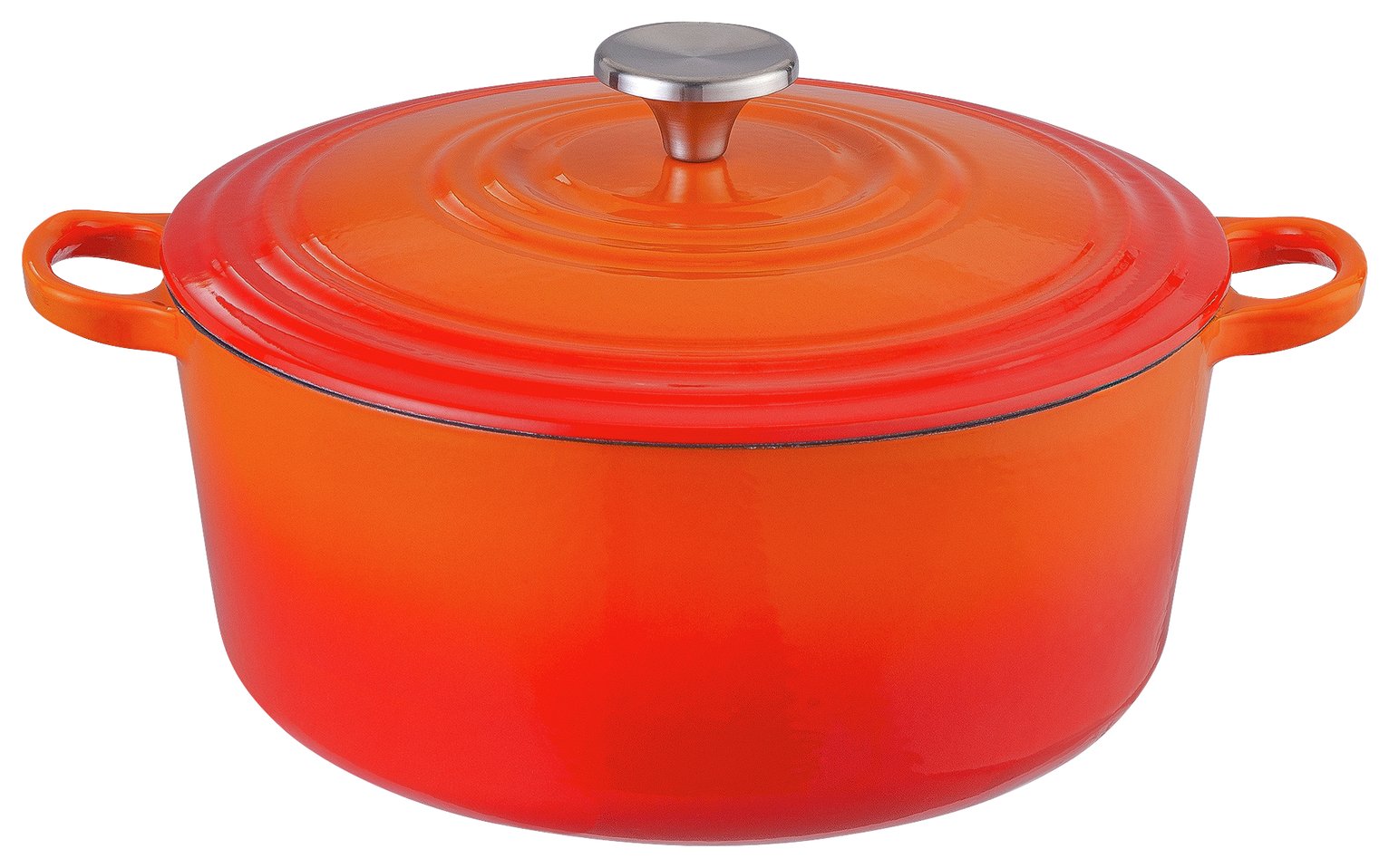 Habitat 5.3 Litre Cast Iron Casserole Dish Orange (8906175) Argos