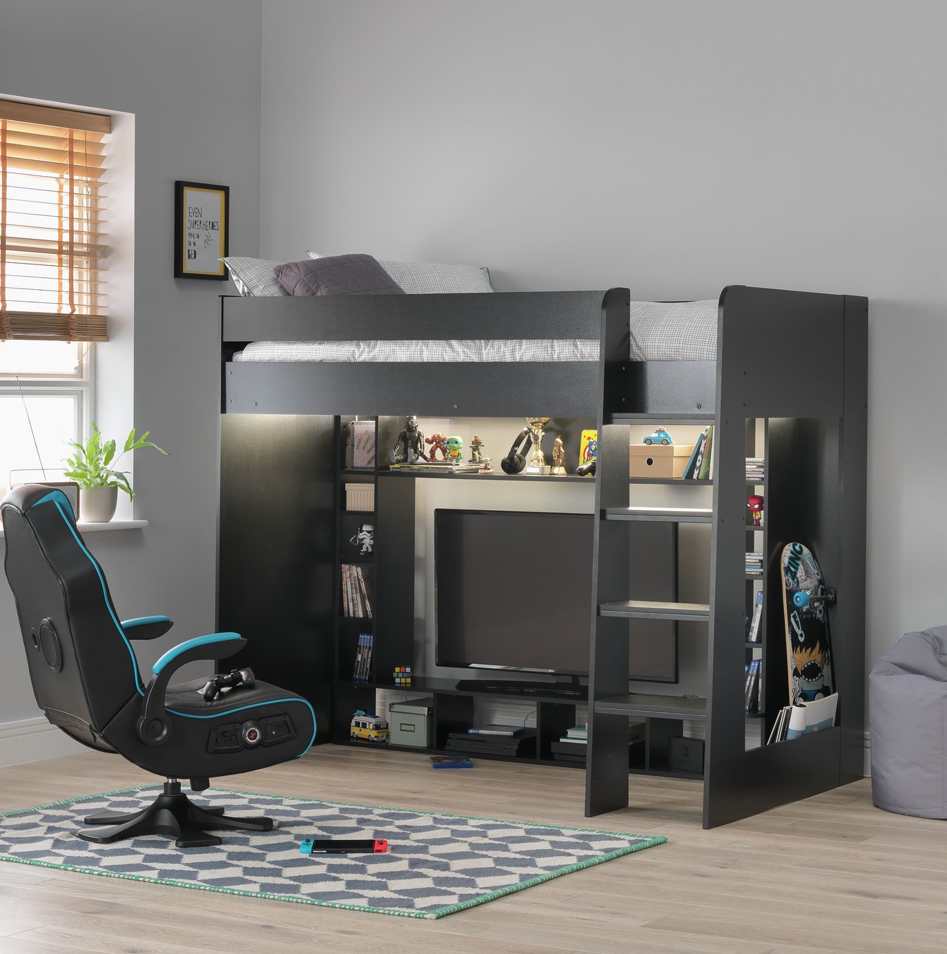 Habitat Gaming High Sleeper Bed Black (8908960) Argos Price Tracker