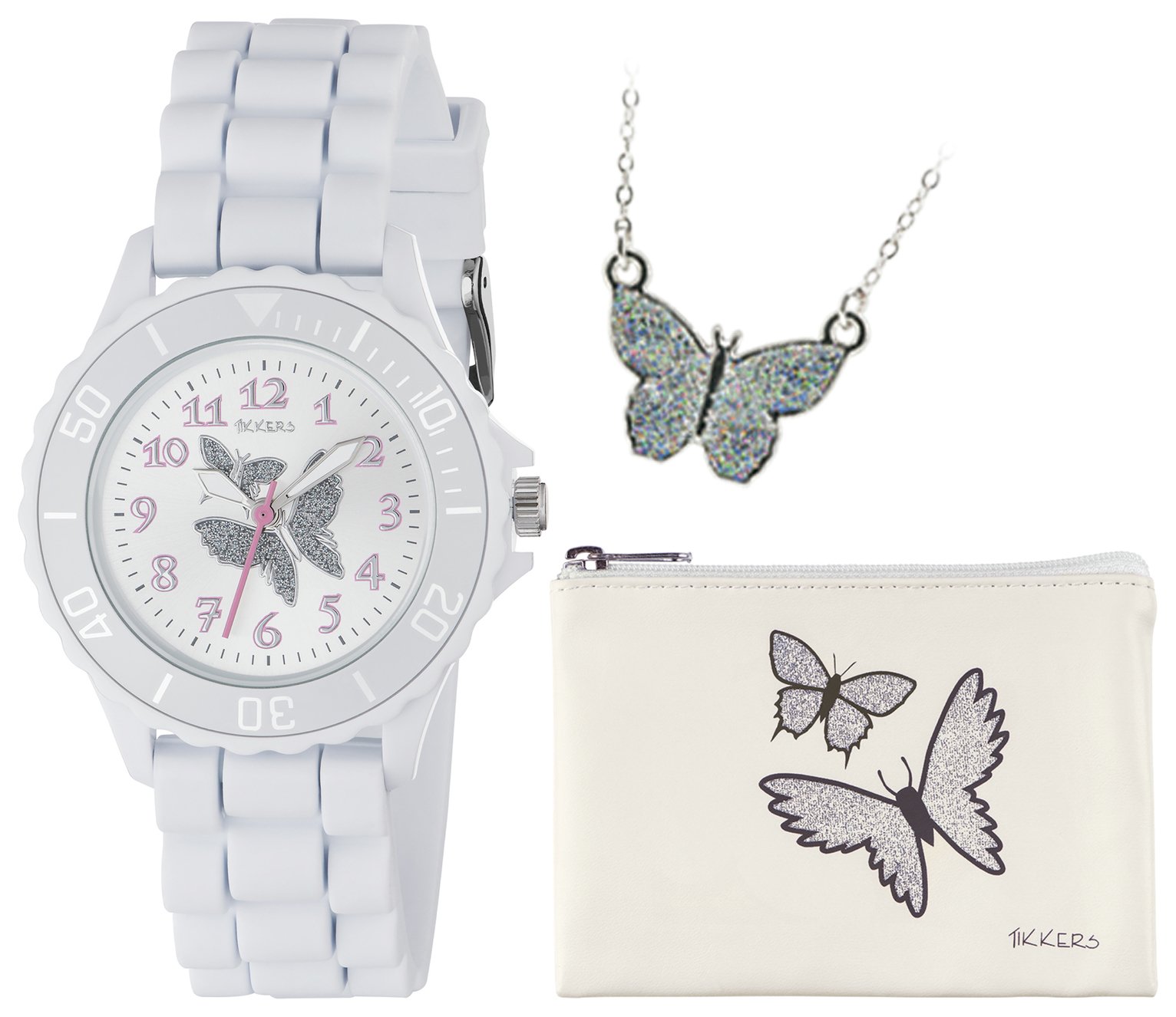 Argos Tikkers Girls Glitter Butterfly Watch Set