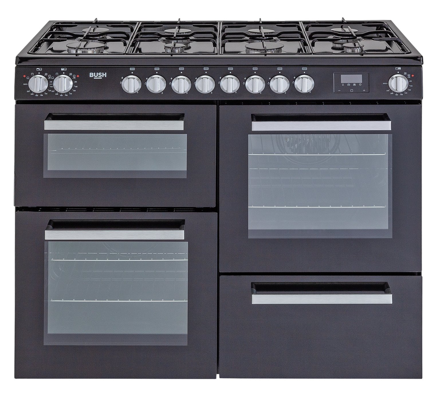 Bush BRC100DHMB 100cm Dual Fuel Range Cooker Black (9102978) Argos