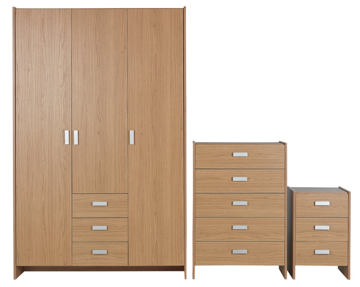 Argos Home Capella Oak 3 Door 3 Drawer Wardrobe Package Reviews