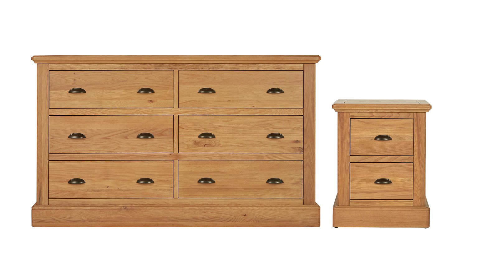 Argos Home Oakham Oak Bedside & 3+3 Drawer Chest Package Reviews