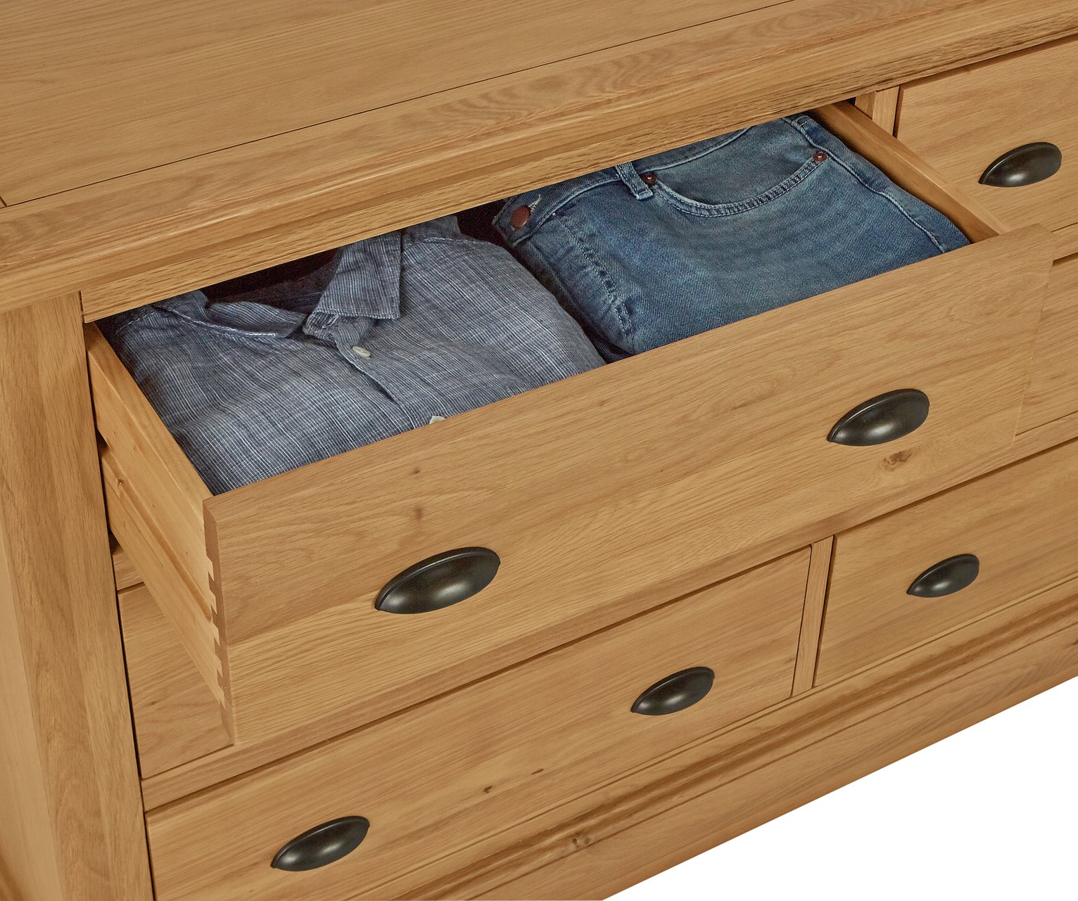 Argos Home Oakham Oak Bedside & 3+3 Drawer Chest Package Reviews