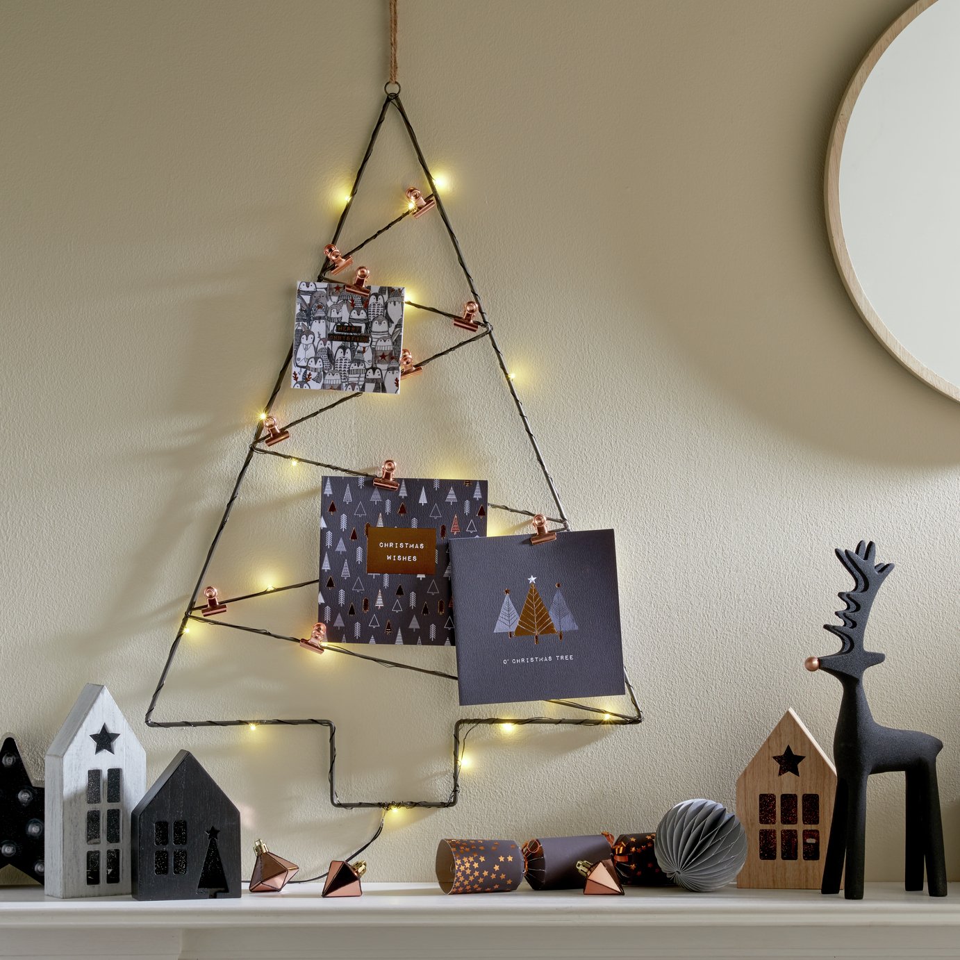 Argos Home Christmas Noir Wire Tree Card Holder (9185902) Argos Price