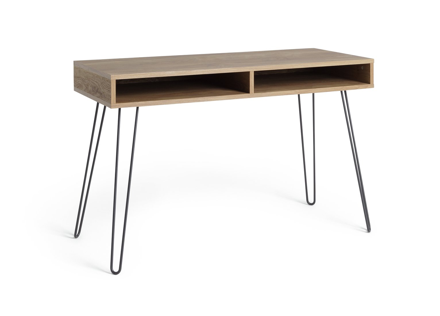 Habitat Klark Hairpin Office Desk Dark Wood Effect (9206850) Argos