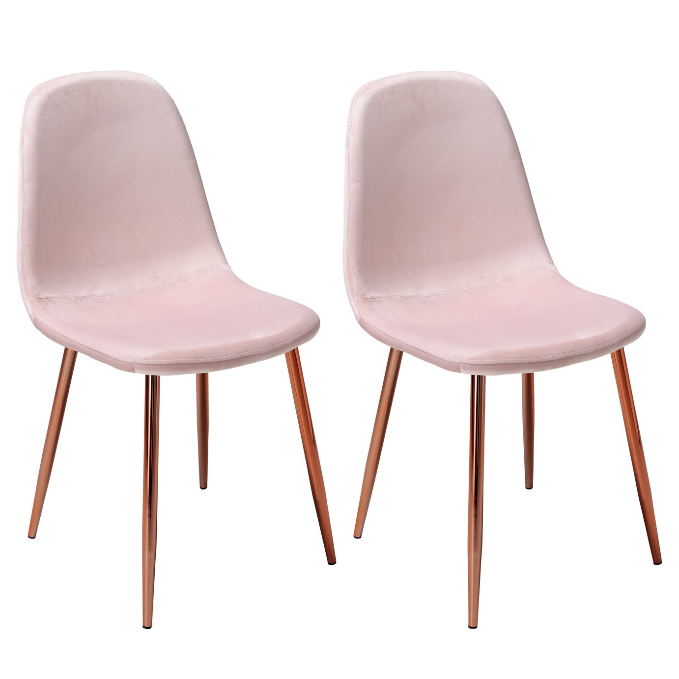 Argos Home Beni Pair of Velvet Dining Chairs Blush (9210004) Argos