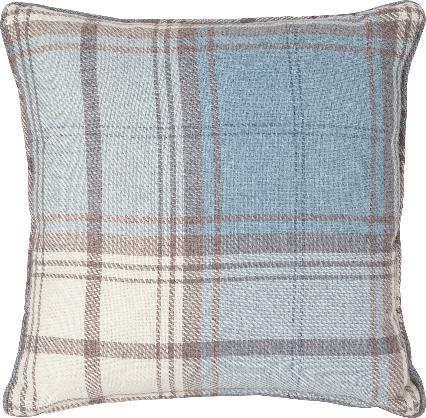 Argos Home Traditional Brushed Check Cushion Blue (9216008) Argos