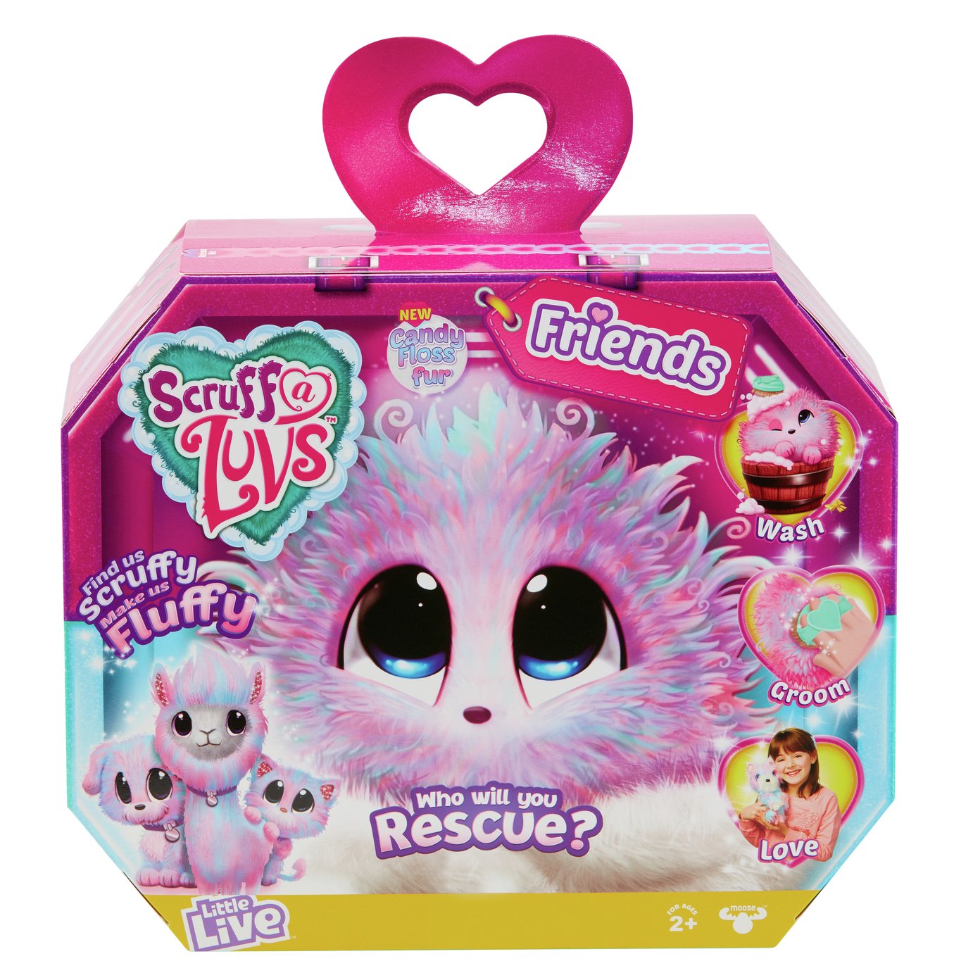 Scruff a Luvs Surprise Rescue Pet Soft Toy Candy Floss (9340981