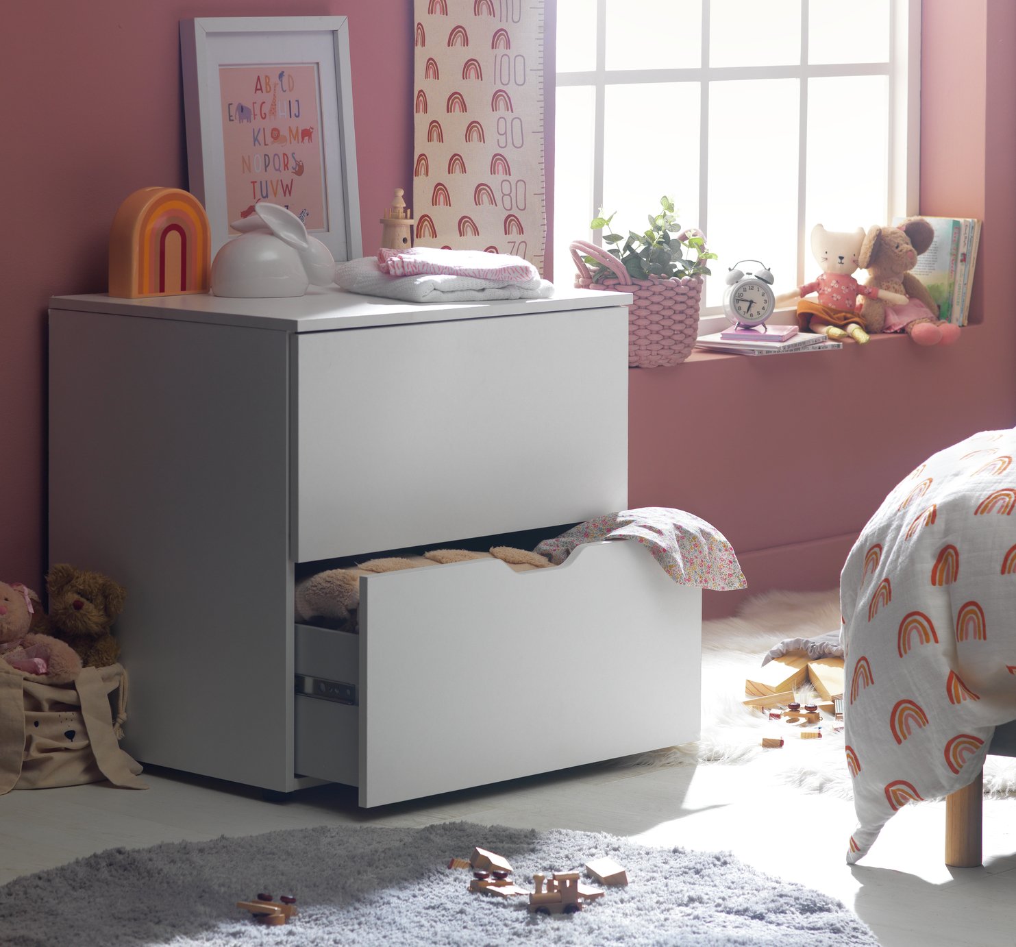 Habitat Kids Pod 2 Drawer Low Chest of Drawers White (9360033