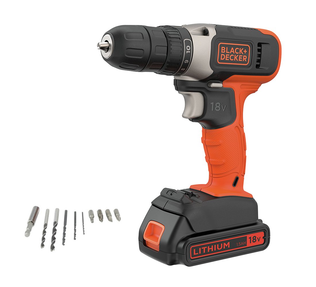 Black + Decker 18V Lithiumion Drill Driver with Accessories Reviews