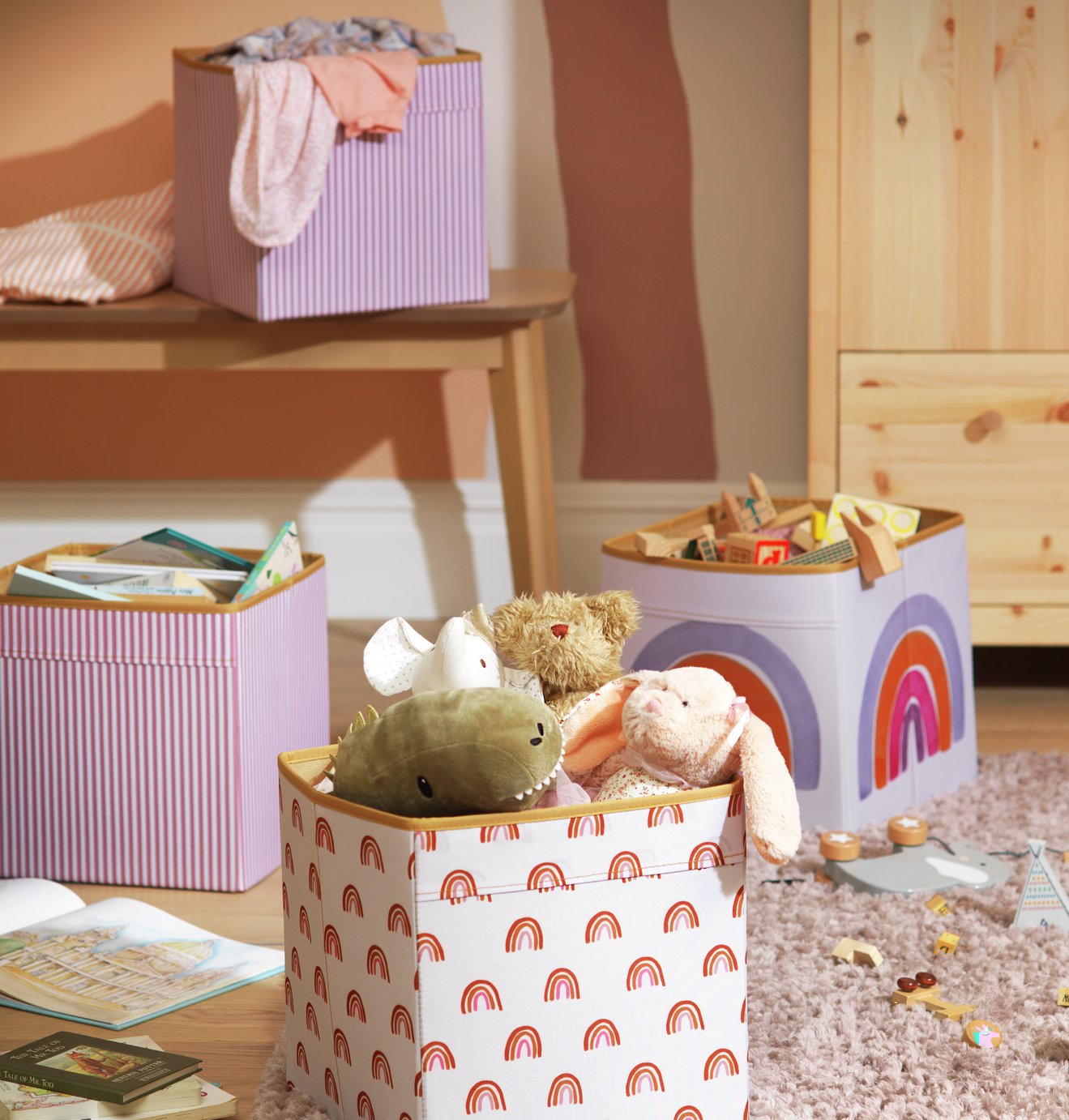 Habitat Rainbow Canvas Boxes (9422311) Argos Price Tracker