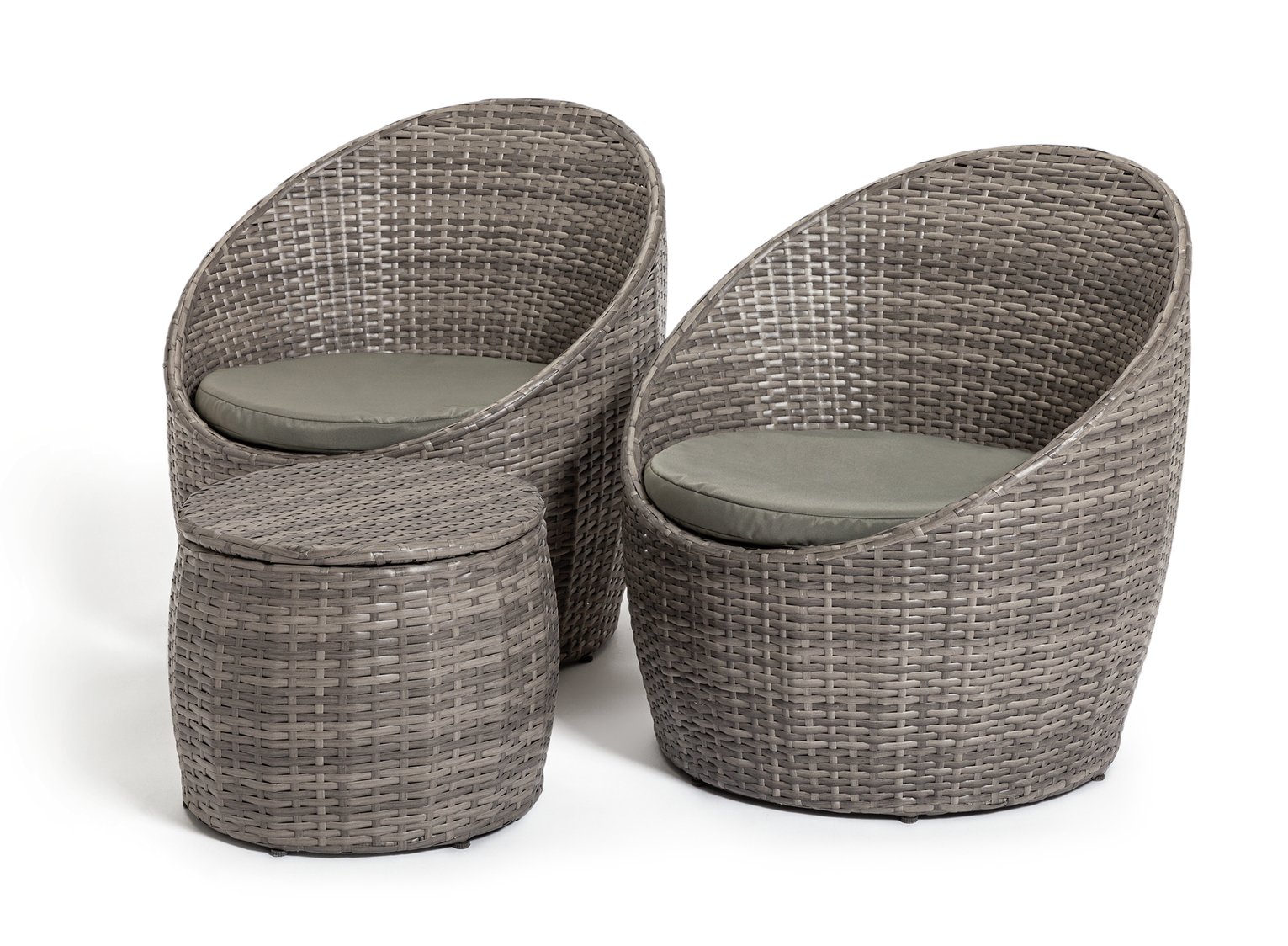 Piece Rattan Effect Bistro Garden Egg Set