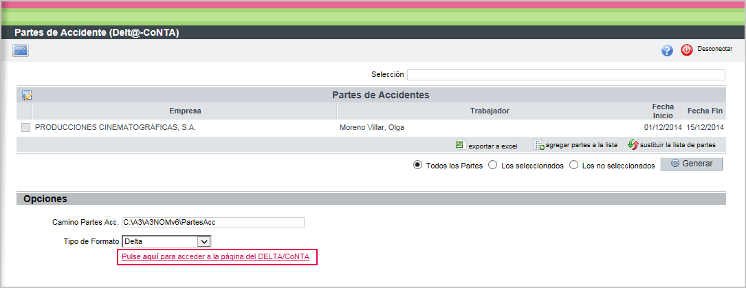 ¿Cómo enviar el fichero Delta?