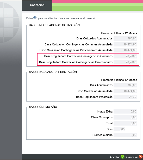 Base Reguladora y Cotización parciales y permiso por nacimiento