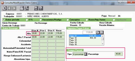 Ejemplos cálculo de la paga extra de trabajadores tiempo parcial