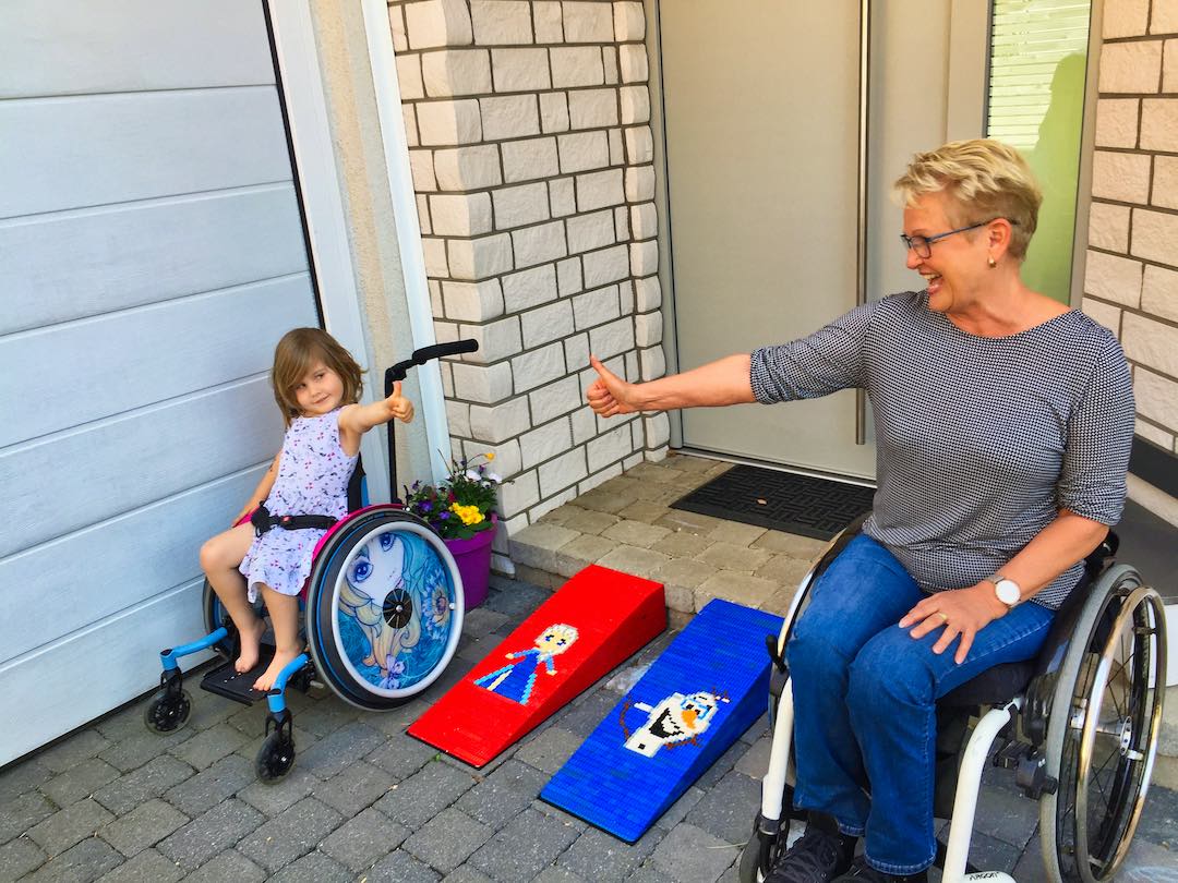 Lego Oma German grandma creates Lego ramps to access buildings and