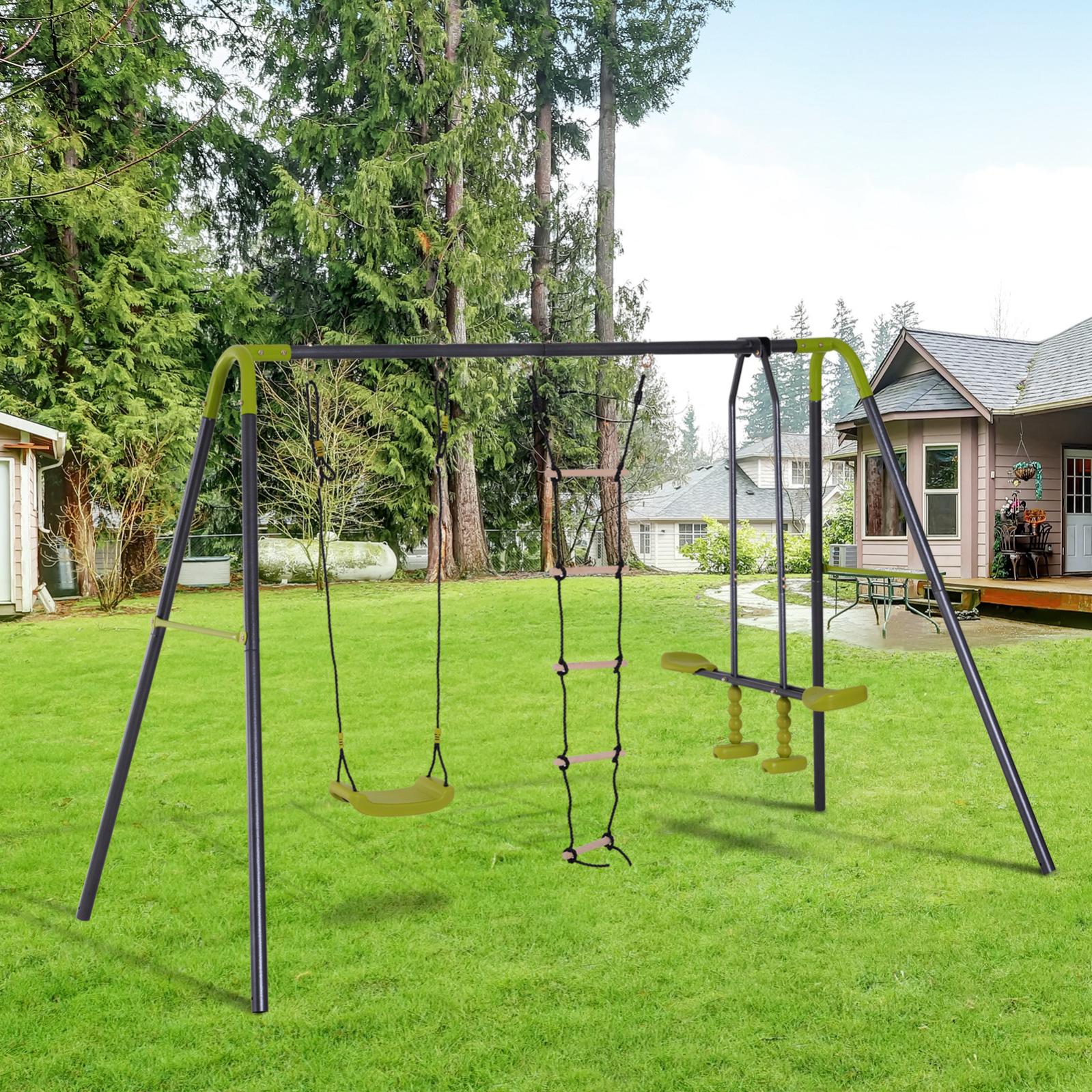 Balançoire 3 Agrès Portique Avec Balançoire, Échelle Et Balançoire 3 Agrès Portique Avec Balançoire, Échelle Et