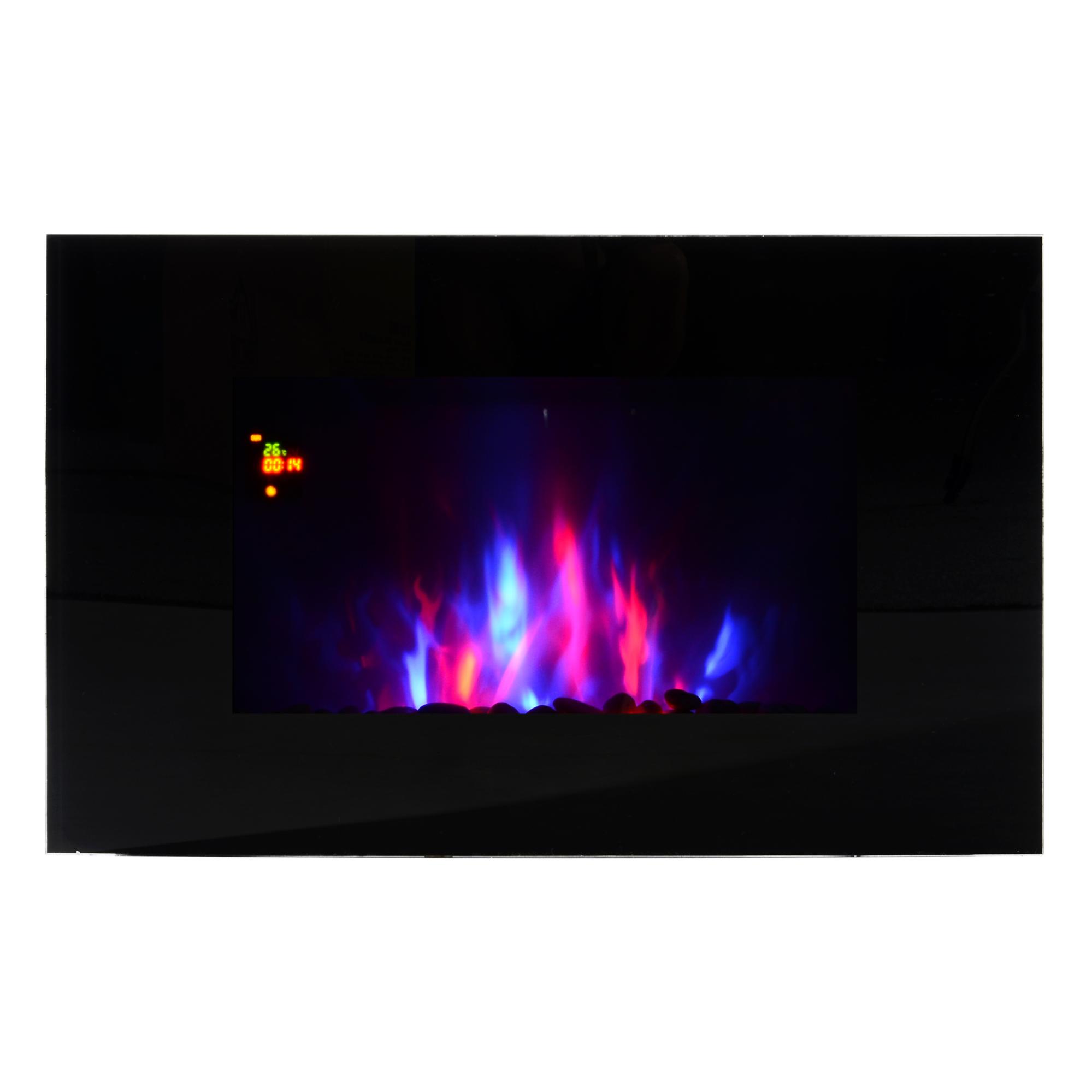 Cheminée Électrique Murale Led + Noir Leroy