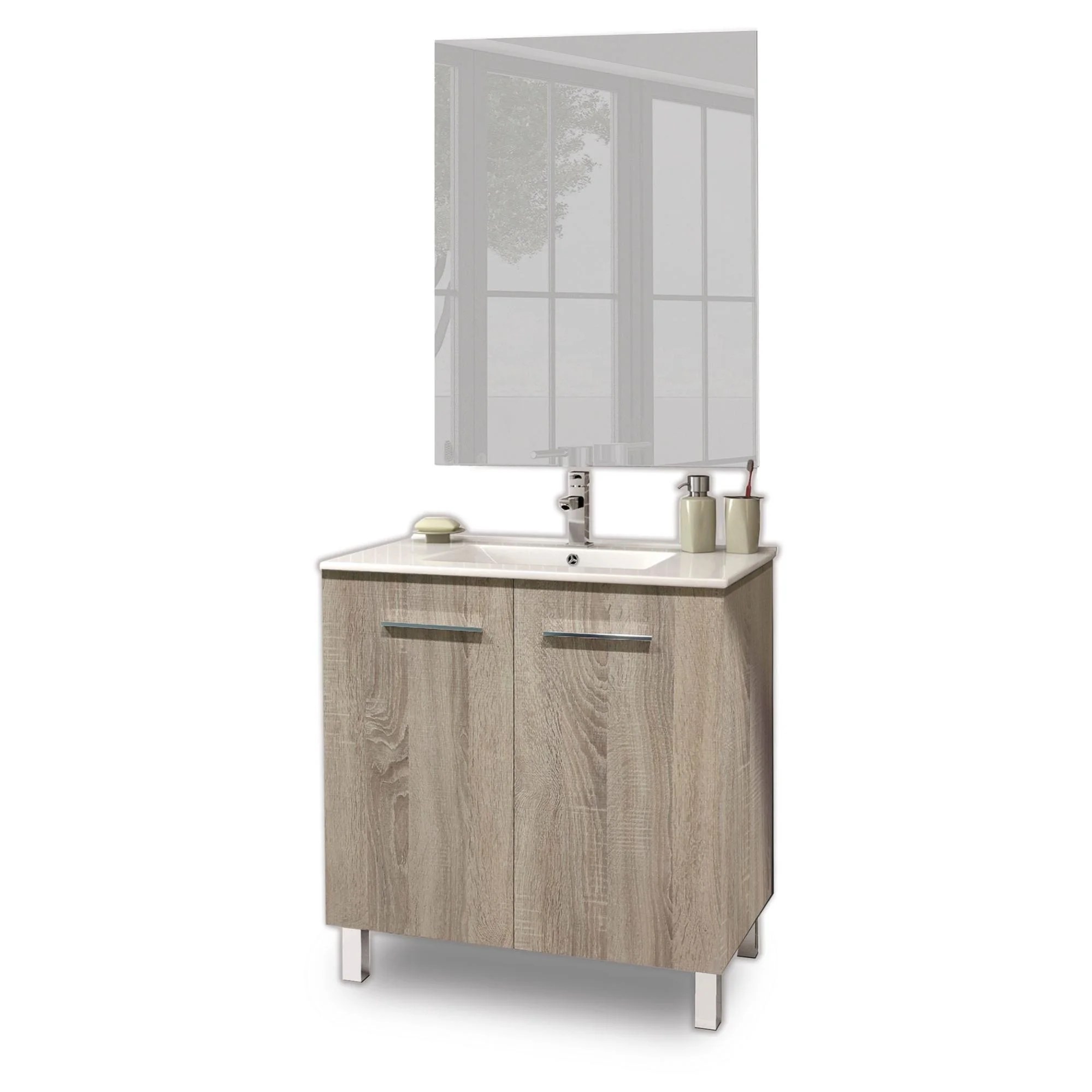 Conjunto de mueble de baño MINDORO 80 cambrian Leroy Merlin
