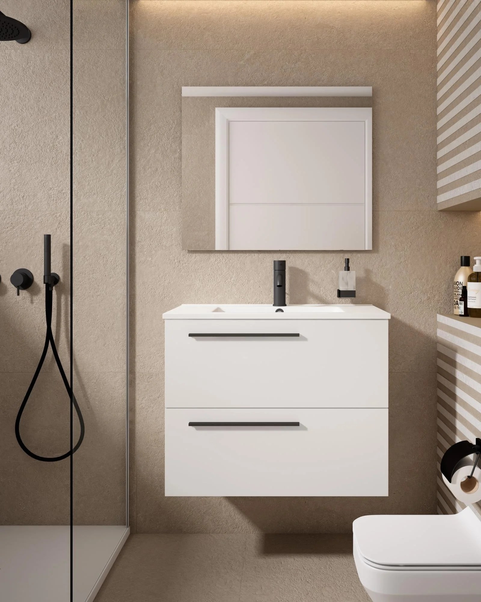 Mueble de baño con lavabo Mía blanco 70x40 cm Leroy Merlin