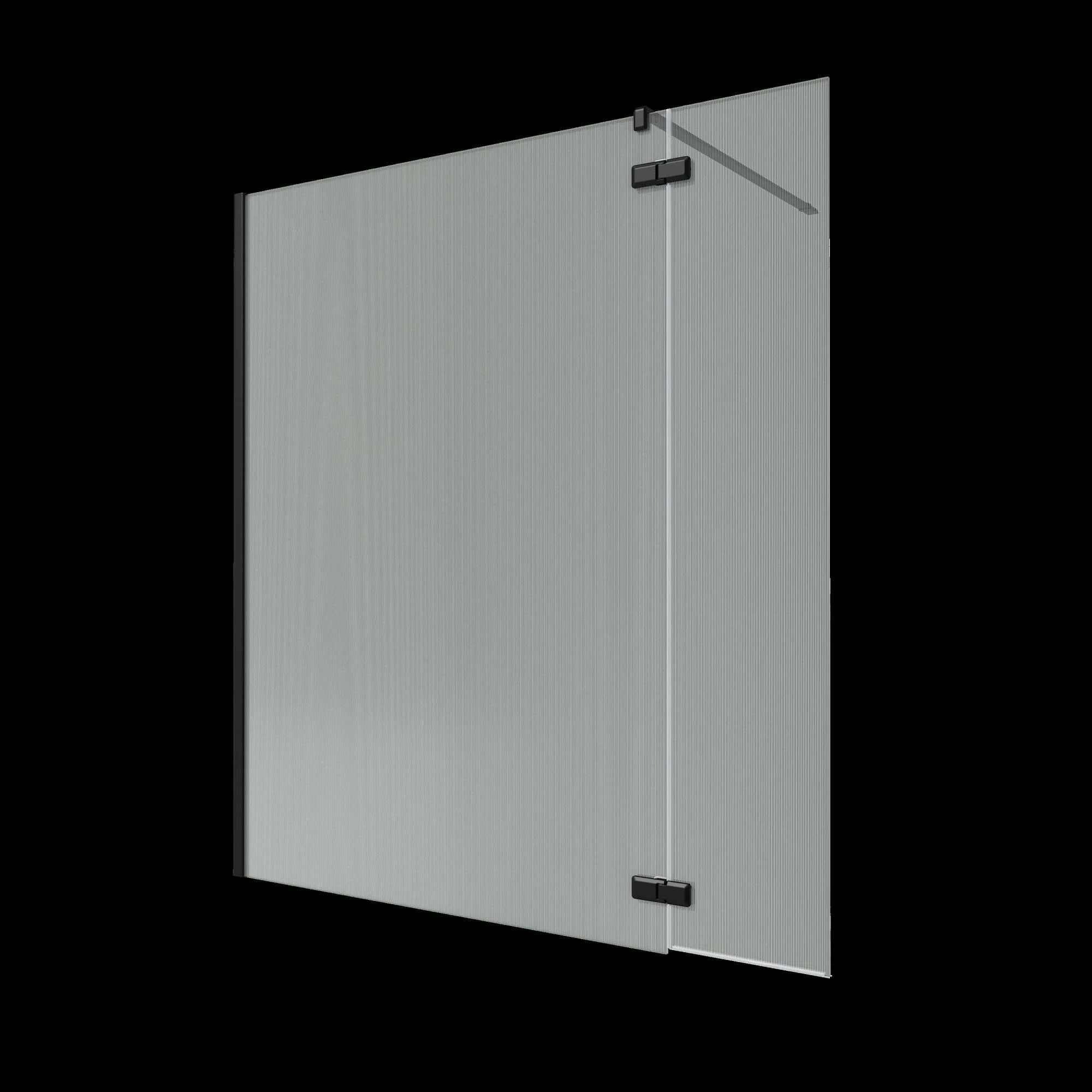 Paroi de douche à l'italienne verre rainuré, l.140+40 cm, Ep.8 mm noir