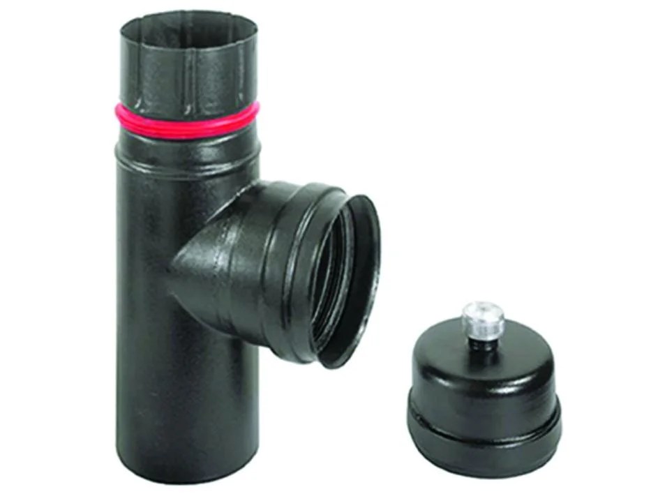 Raccordo a t m/f per stufe a pellet nero opaco ala pellet