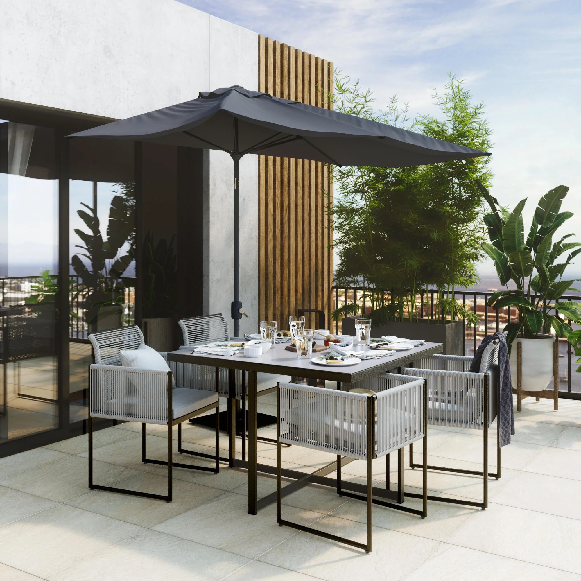 Un balconterrasse pour organiser des repas avec vue Leroy Merlin