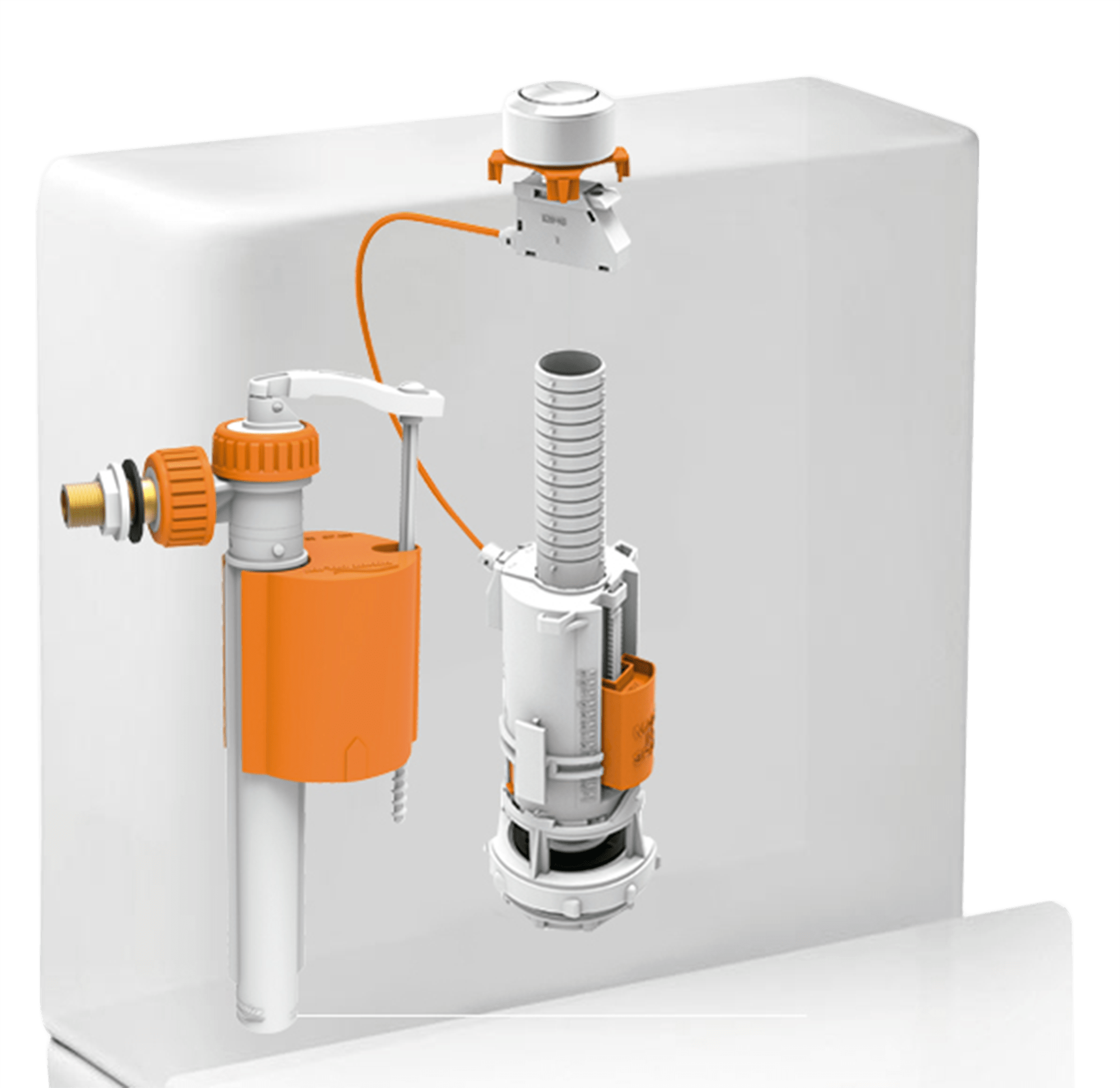 Mecanismo de descarga D2D para doble pulsador WC Inodoro Roca modelo