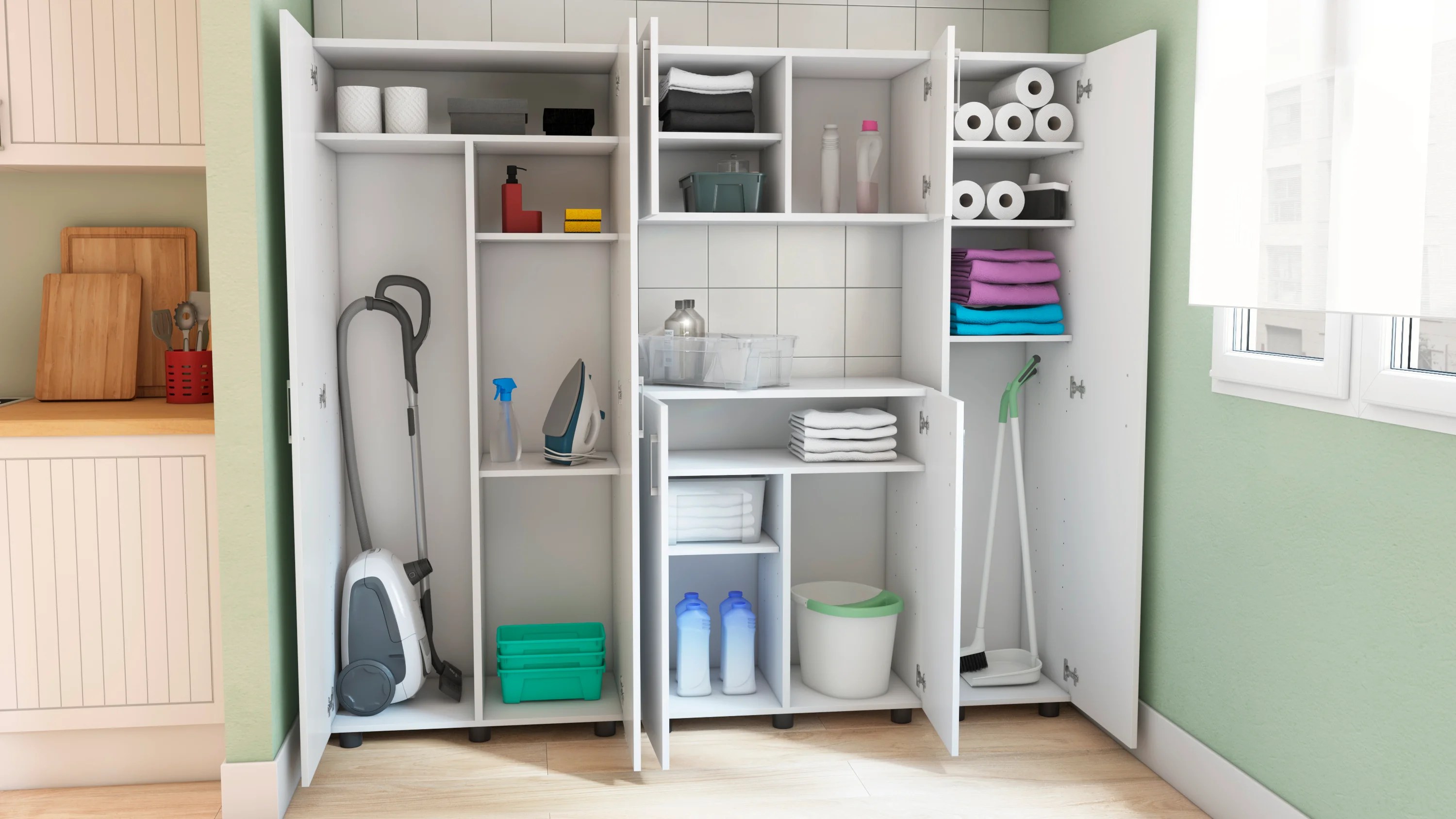 Cómo elegir armarios escoberos y multiusos Leroy Merlin