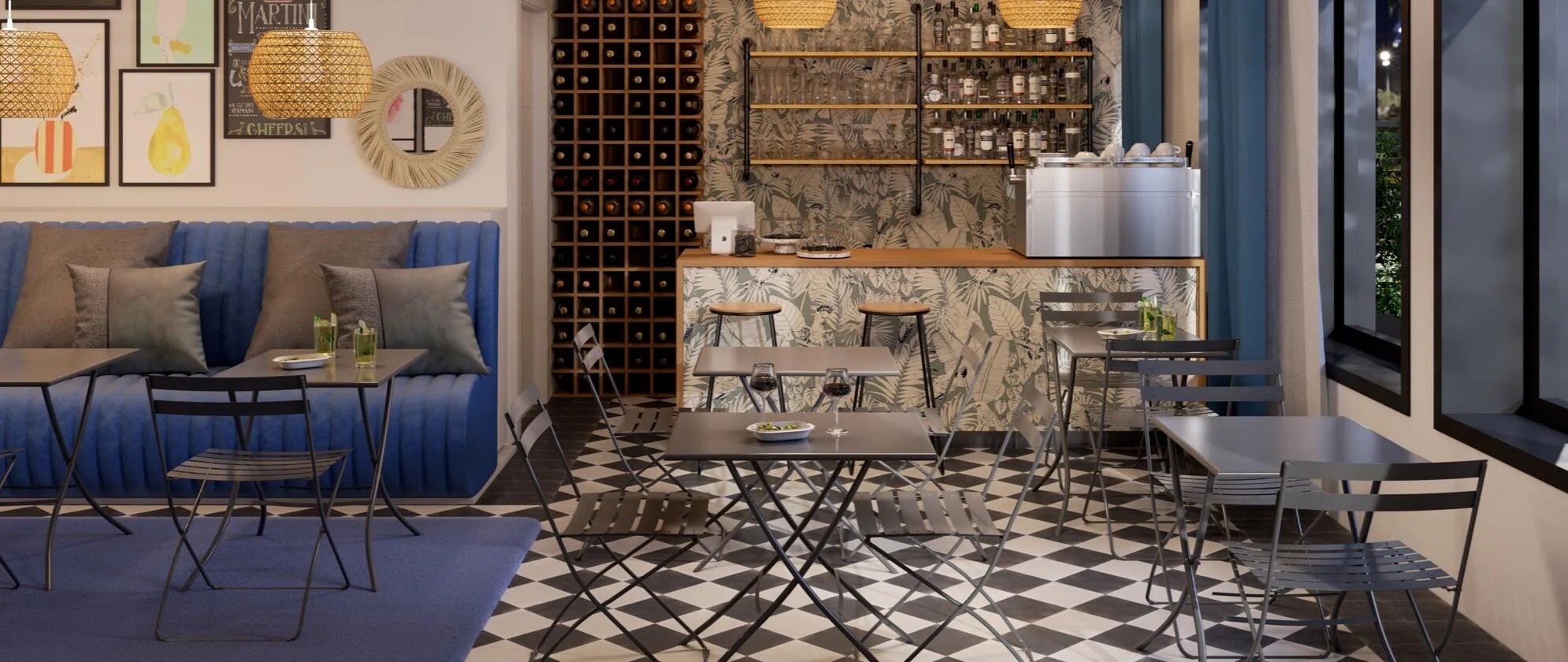 Un piccolo bistrot dai dettagli glam e rustici Leroy Merlin