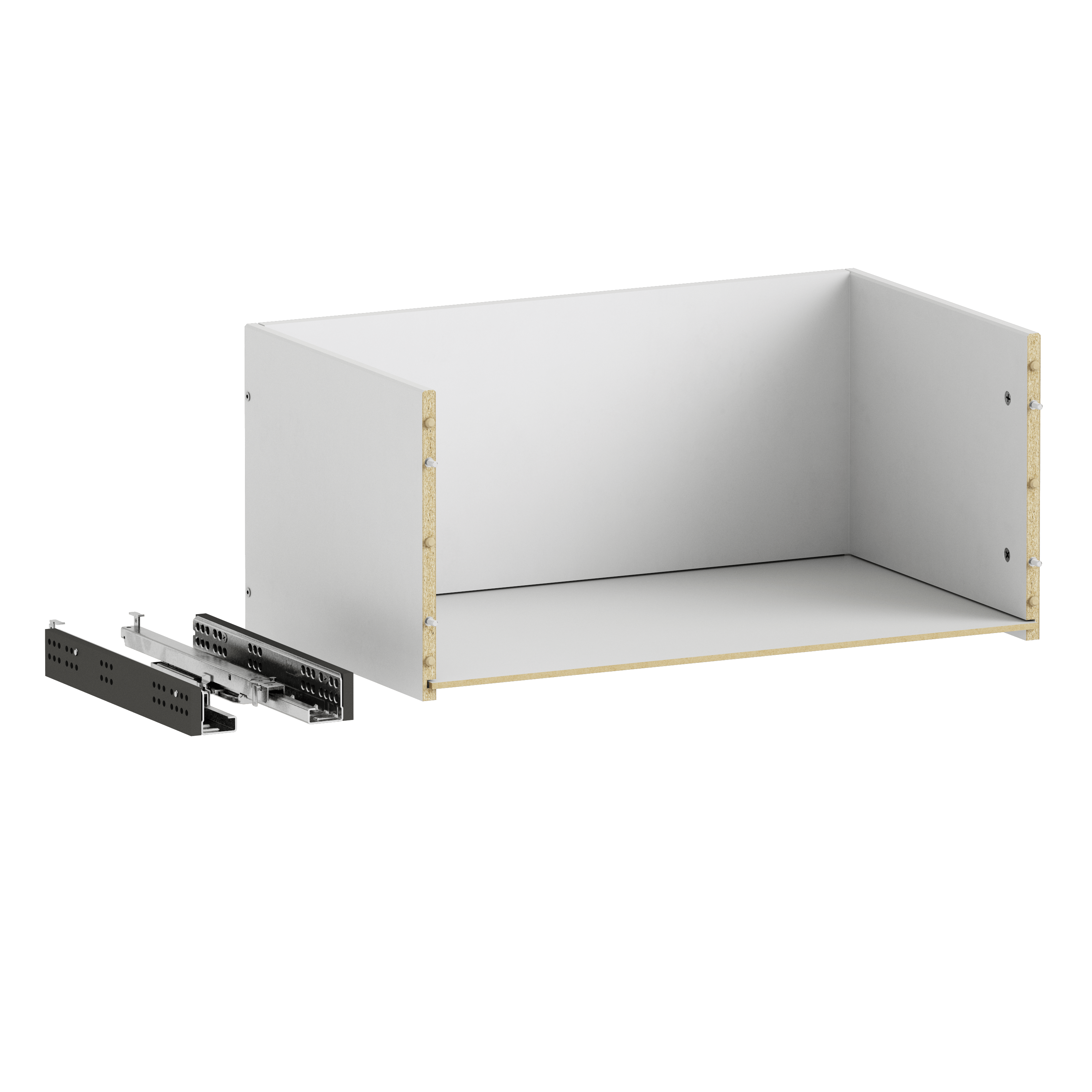 Structure de tiroir blanc H.25 cm pour caisson SPACEO Evo'M L.60 x P.38