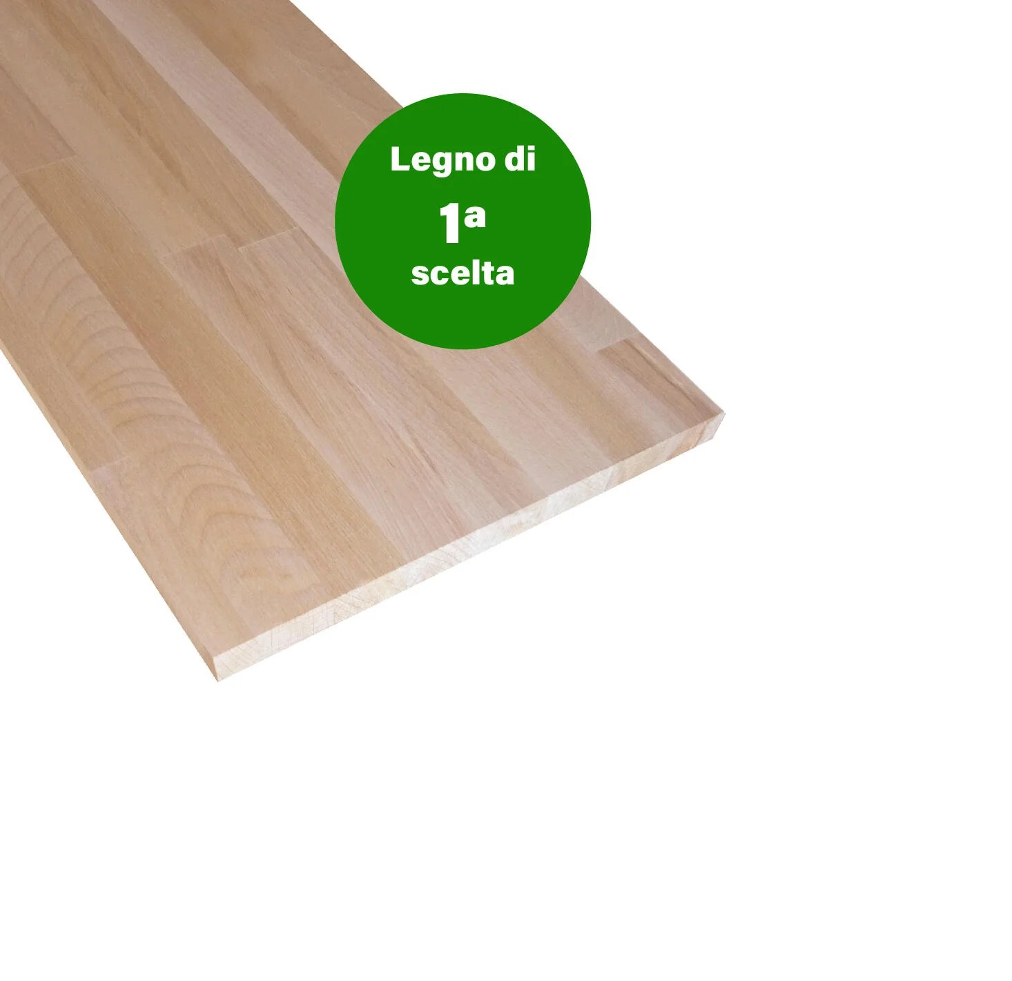 Tavola lamellare in legno di faggio, 1° scelta L 50 x 200 cm x Sp 18 mm