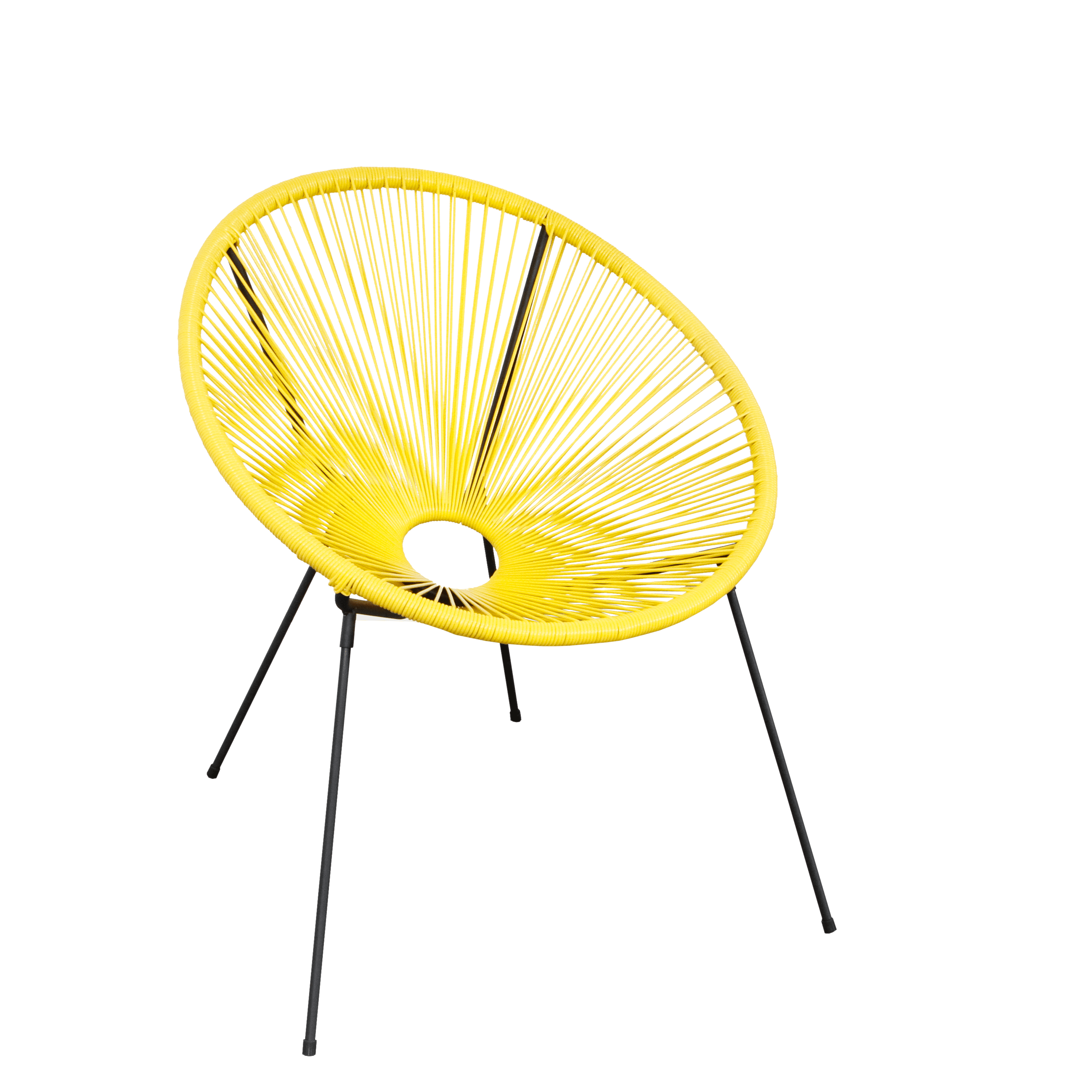 Sillón de exterior de acero y ratán NATERIAL Acapulco amarillo Leroy