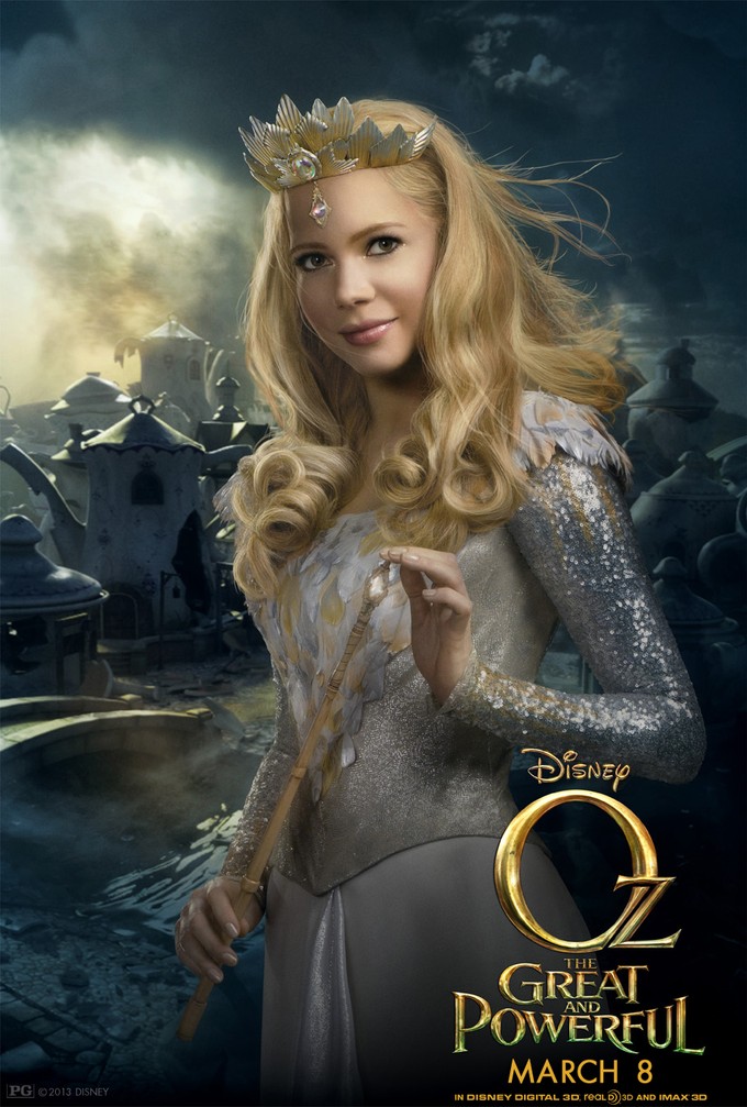 Capone chats with OZ THE GREAT AND POWERFUL's Glinda the Good Witch