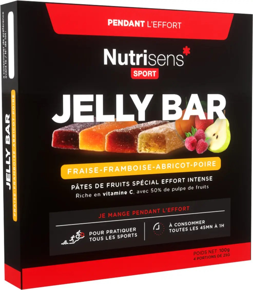 NUTRISENS Fruit jelly JELLY BAR 4x25g Apricot Strawberry Raspberry Pear