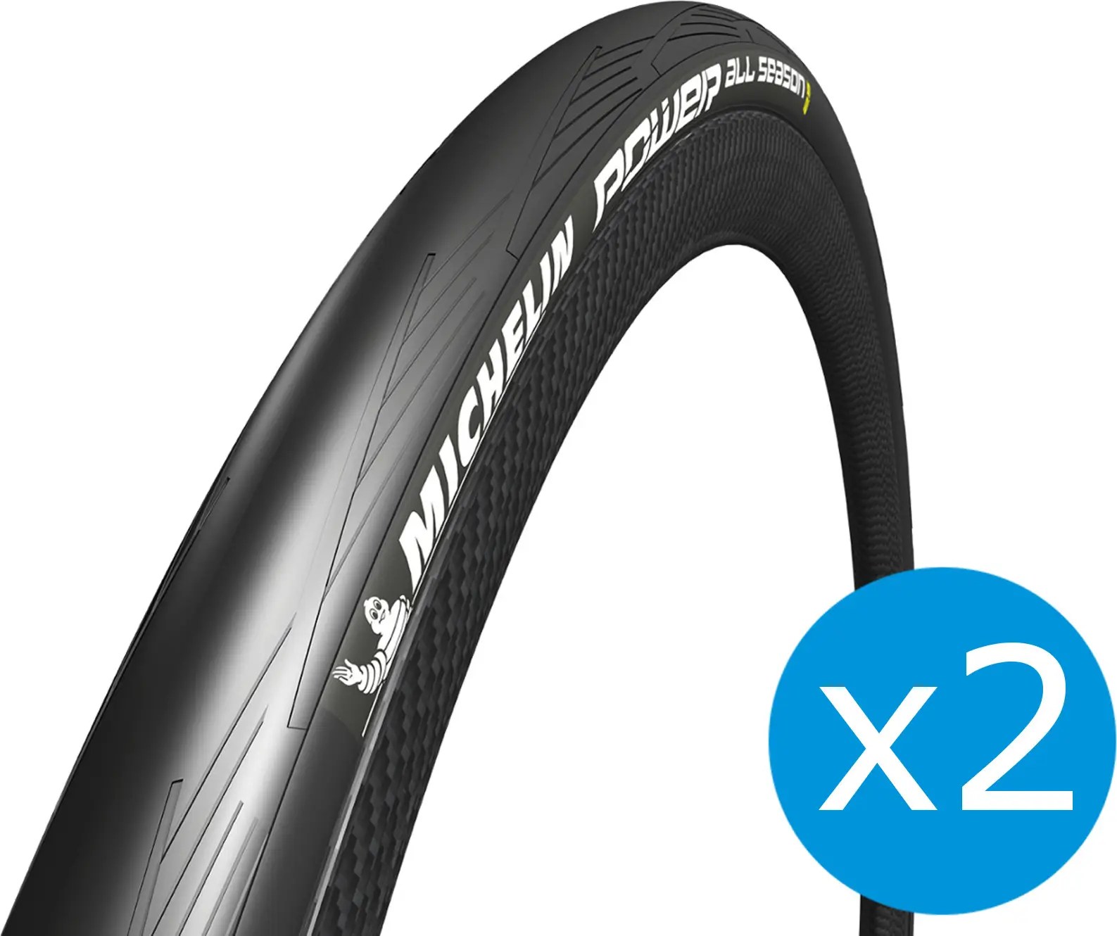 MICHELIN POWER ALL SEASON Road Tyres 700x23c Folding Black Bundle
