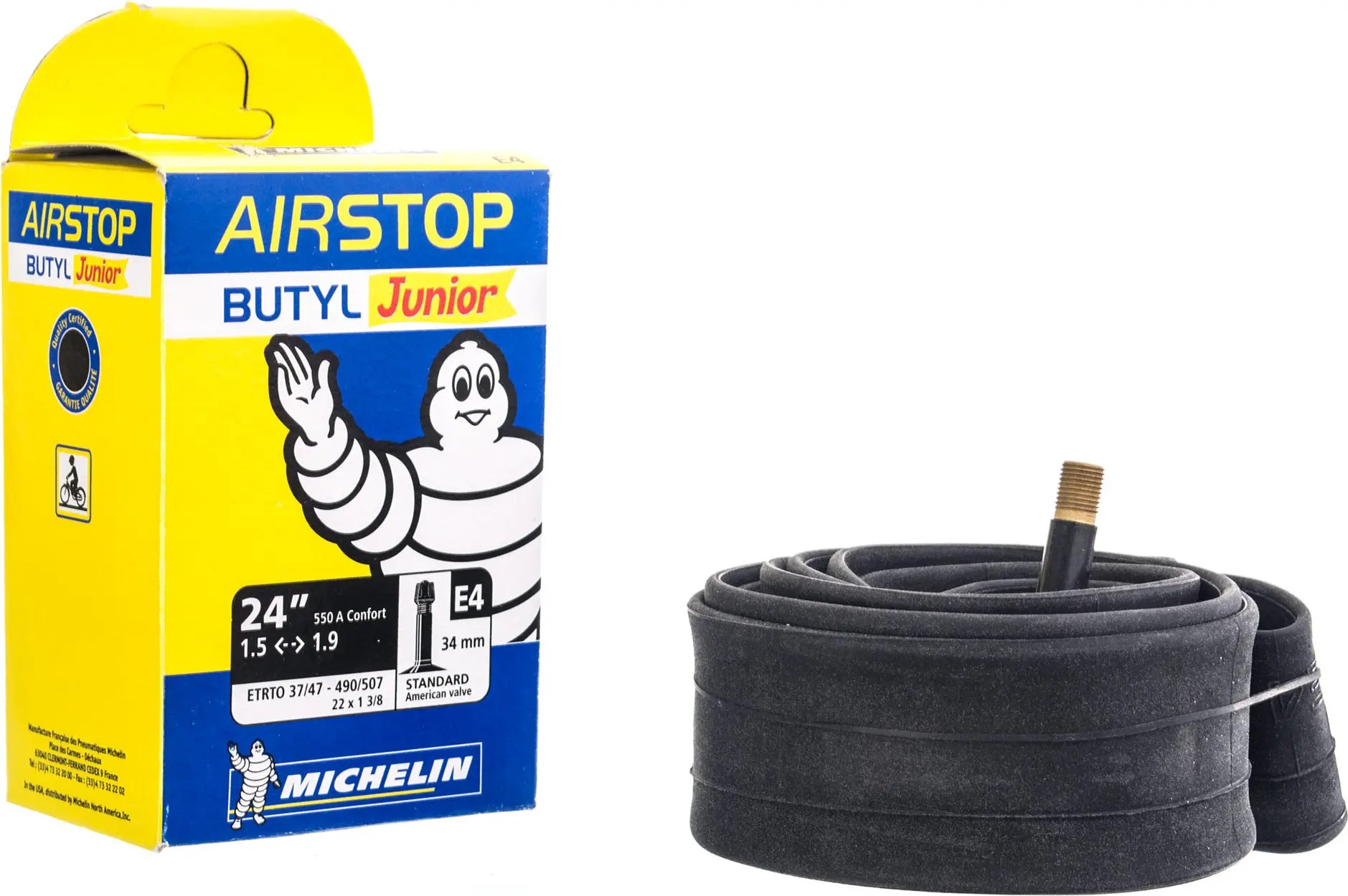MICHELIN Chambre à Air VTT E4 AIRSTOP 24'' Valve Schrader 34 mm