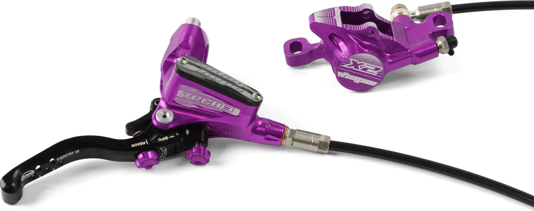 Hope Tech 3 X2 Brake Rear RH Lever Purple Standard Hose