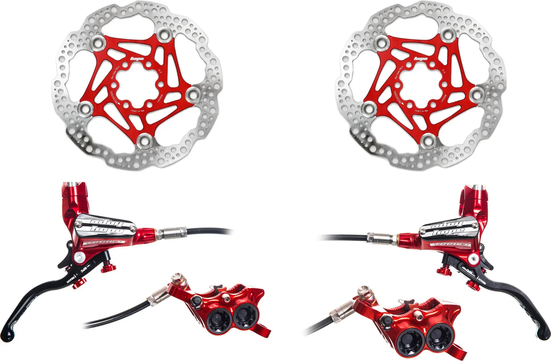 HOPE Brake set TECH 3 E4 Edition Standard Hose HOPE Floating Disc Red