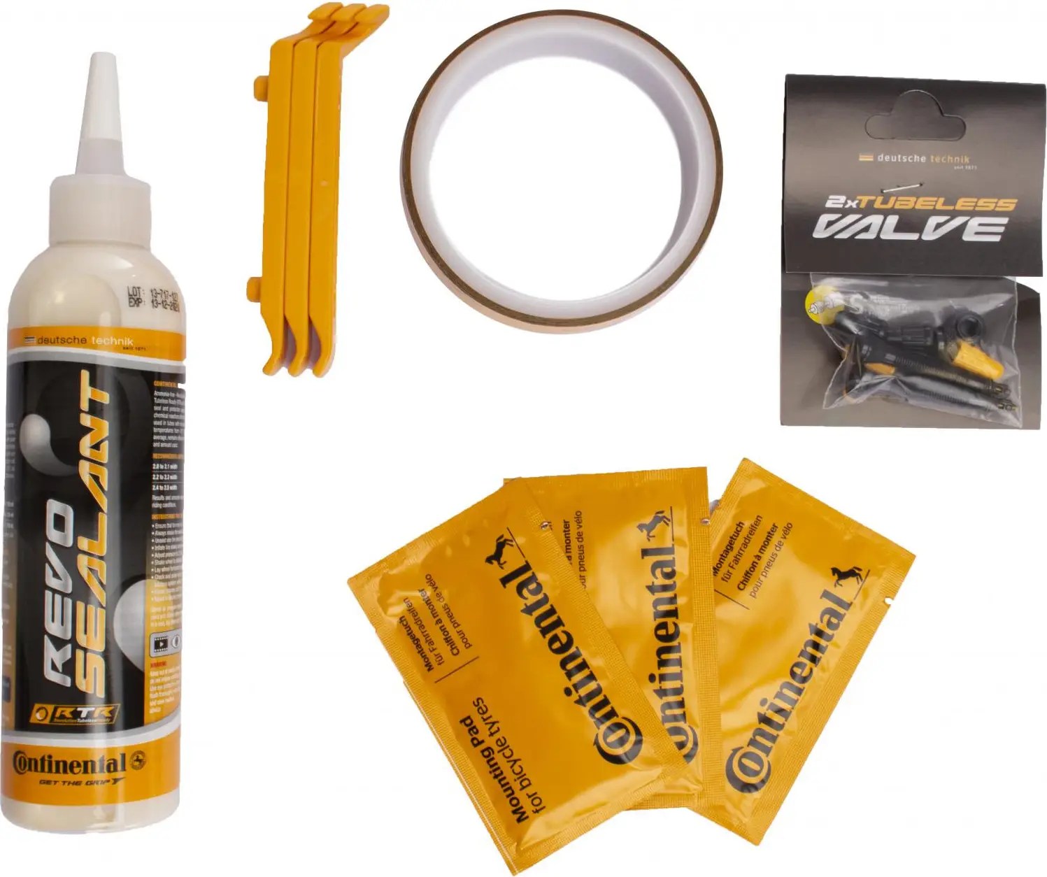 Continental Tubeless Kit (Rim Tape, Valves, Sealant)