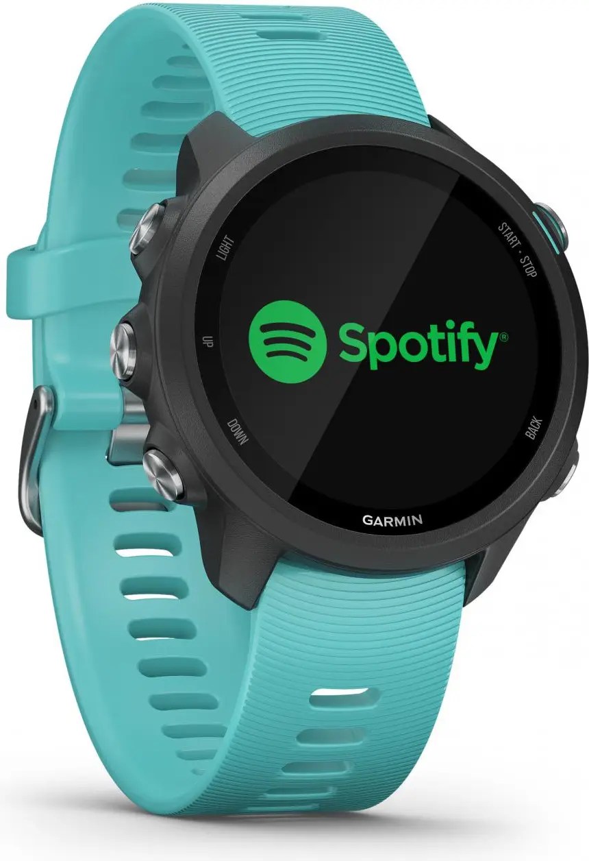 Garmin Forerunner 245 Music GPS Watch Black With Teal Coloured Band