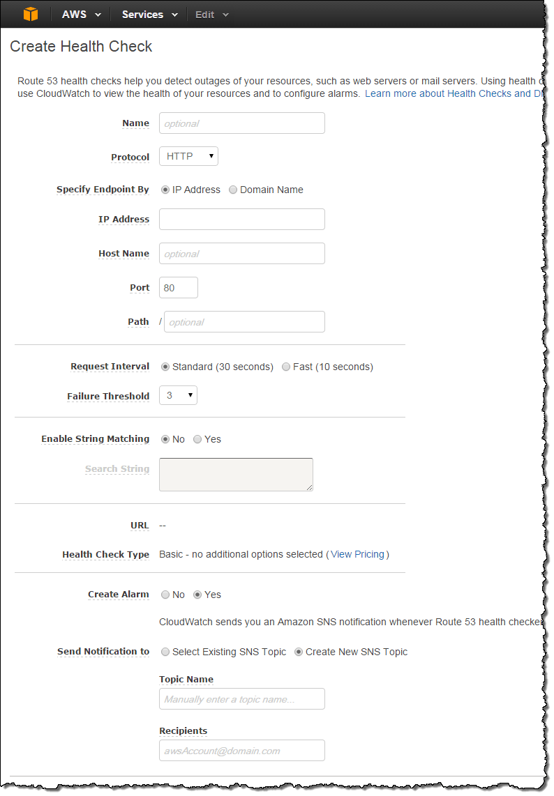Route 53 Update Tagging, CloudTrail, OneClick Alarms, Visible Health