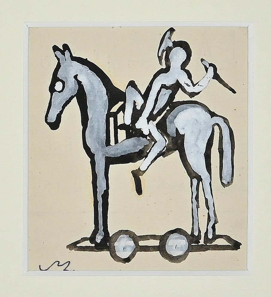 Trojan Horse by Mino Maccari, 1950 Fine Art Drawings Artsper