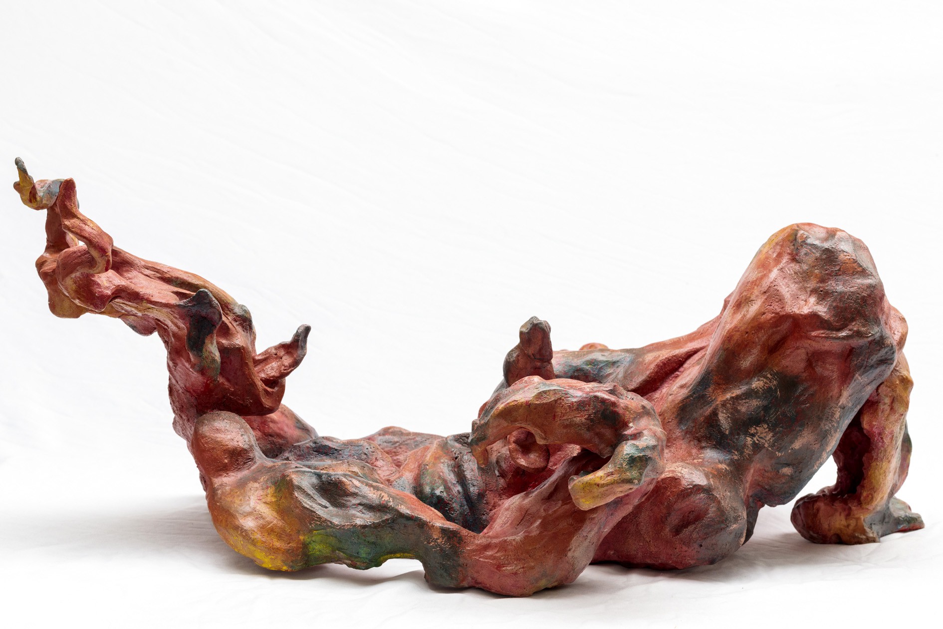Diable Éconduit (Terre cuite Patine Pigments Gomme Laque) par