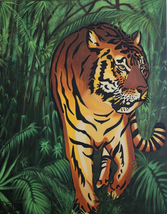 Tigerjungle Von Beatrice Alice Lafitte Irigaray 2018 Gemalde Artsper 910764