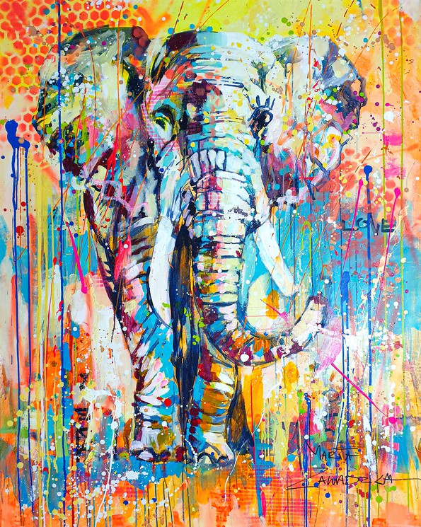 Sunny Elephant Von Marta Zawadzka 2017 Gemalde Artsper 923943